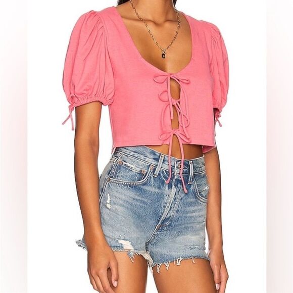 Free People Kitty Tee In Velvet Rose - Picture 2 of 4